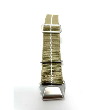 Marine Nationale Military Style Elastic Strap - Khaki & White